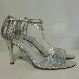 Lauren by Ralph Lauren Silver Strappy Sandals